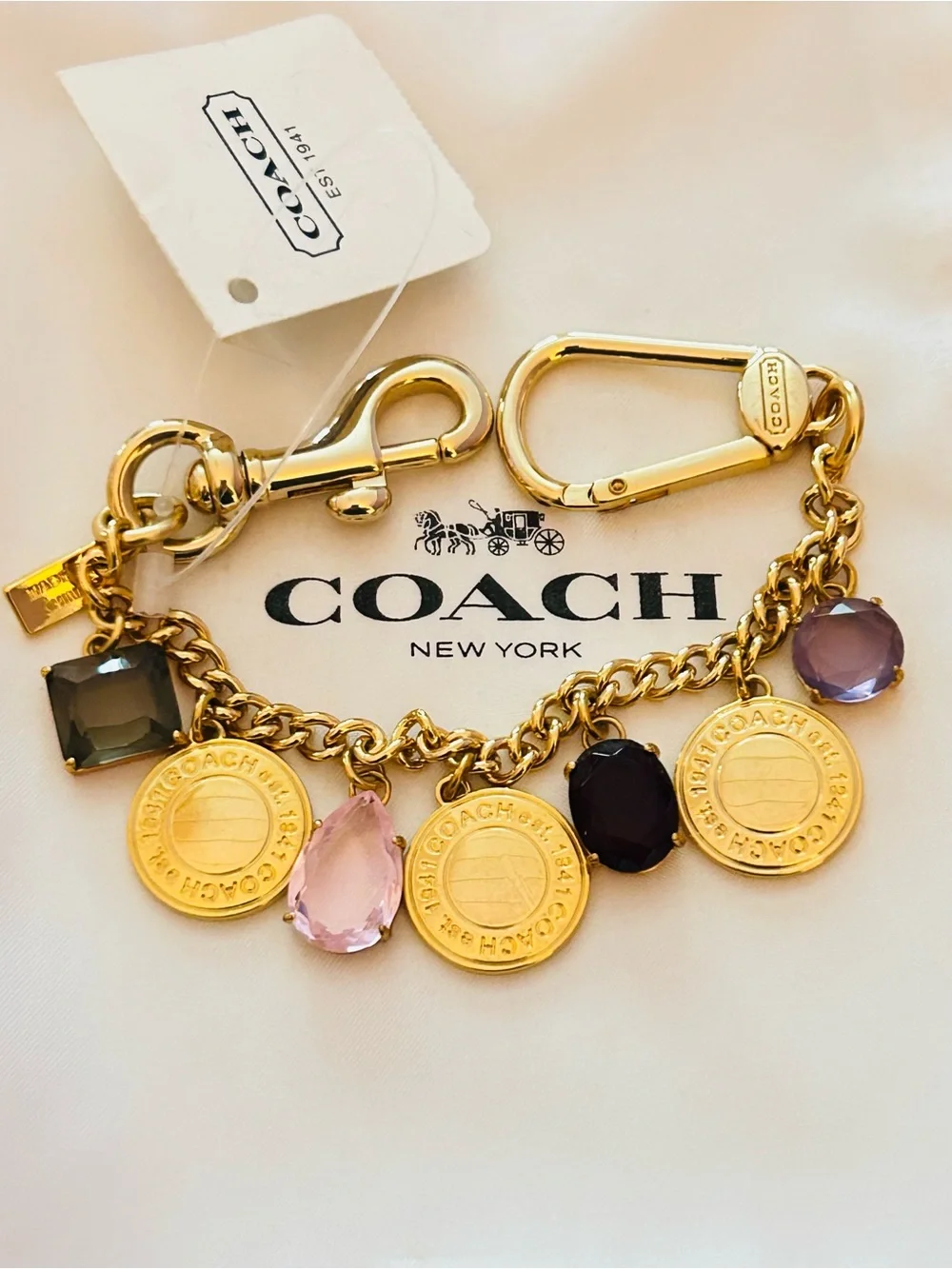 VINTAGE EXTREMELY RARE Coach 1941 Swag Bag Charm/ Keychain/ Bracelet - Picture 16 of 16